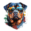 Rottweiler with sunglasses