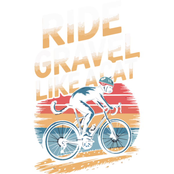 Koszulka "Projekt z retro z kotem na gravelowym rowerze"