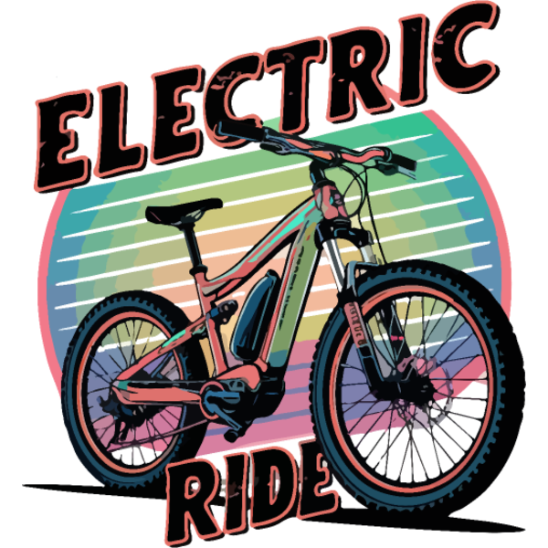 Koszulka "Retro Gradient eBike Pełny rower elektryczny MTB"