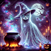 Mysterious Wizard Ghost Cat