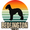 Bedlington Terrier Retro Sunset Silhouette