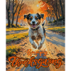 Beatitudine autunnale Cane del Ringraziamento Beatitudine autunnale