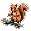 Eichhörnchen auf Skateboard