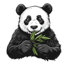 Panda bear with bamboo