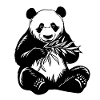 Panda bear with bamboo