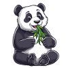 Panda bear with bamboo