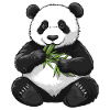 Panda bear with bamboo