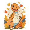 A dinosaur in autumn