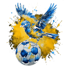 Nachtigall Fußball Bunt Ukraine Tier Design Print