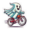 Bicycle Riding Ghost Funny Ghost