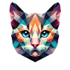Polygon Cat, Digital Art