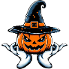 Halloween Pumpkin Witch Hat Creepy