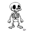 Funny cartoon retro skeleton
