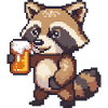 Raccoon Beer Pixel