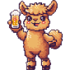 Alpaga lama bière pixel
