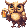 Eule Bier Pixel