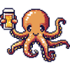Oktopus Bier Pixel