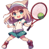 Sporty cat: tennis player