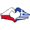 Poland Greece Flag Heart Shape