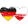 Germany Poland Flag Heart used