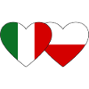 Italy Poland Flag Heart