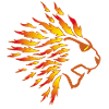 Lion and flames