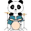 Panda on the drums