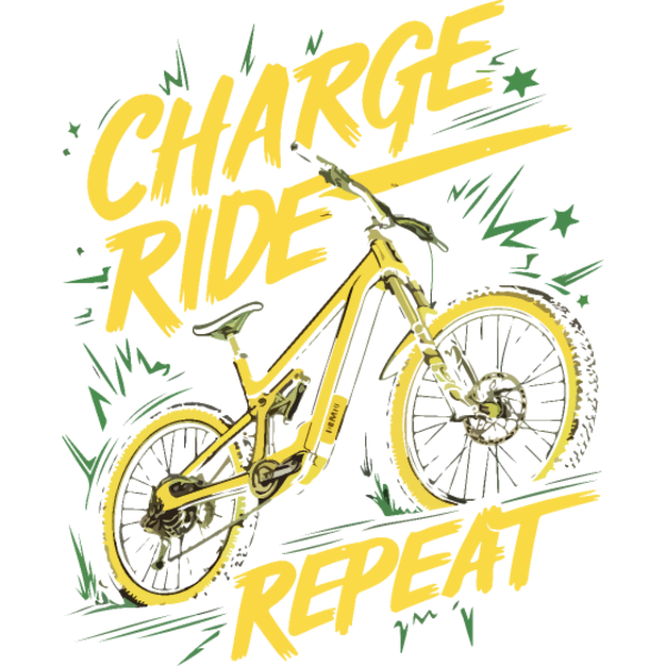 Koszulka "Charge Ride Repeat - rower elektryczny full mtb"
