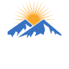 Mountains with sun