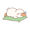Cute Duck Sleeping On Pillow