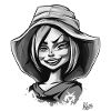 Influenceur Beauté Dessin animé Fille