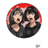 Two amazed cartoon girls