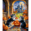 Enchanted Halloween Castle and Cats