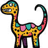 Dinosaur brontosaurus Halloween Comic
