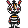 Zèbre Halloween Bande dessinée Drôle