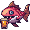 Piranha Fish Beer Pixel
