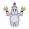 Hippopotamus Birthday Confetti