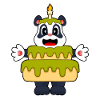 Panda Birthday Candle Cake