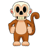 Monkey Halloween Skull