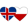 Islande Pologne Drapeau Coeur