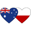 Australia Poland Flag Heart