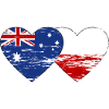 Australia Poland Flag Heart used