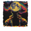 Elephant Animal Howling Moon