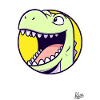Friendly, happy dino