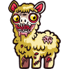 Alpaca Llama Halloween Comic Zombie