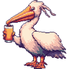 Pelican Bird Beer Pixel