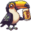 Toucan Bird Beer Pixel