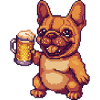 French Buldog Dogs Beer Pixel