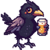 Rabe Krähe Bier Pixel
