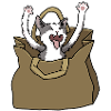 Katze in Papiertüte